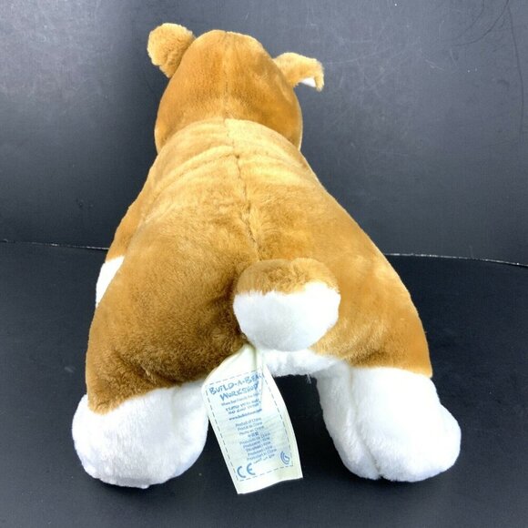 Build A Bear Bulldog Boxer Puppy Dog Plush Stuffed Animal 16 inch White Brown - Picture 4 of 9